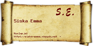 Siska Emma névjegykártya